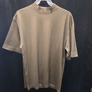 Cutter & Buck M DryTec Performance Mock Neck Pullover Olive Green Golf GUC